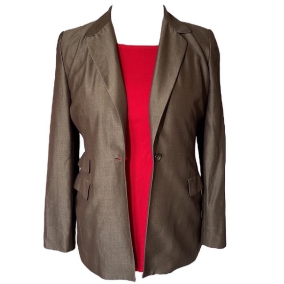 Vintage Kate Hill Blazer Wool Mohair Viscose Woven Brown Tan Neutral Lined Coat - Picture 1 of 17